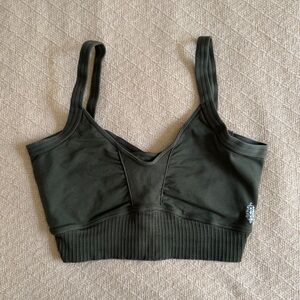 Free People Movement, Good Karma Scoop Neck Bra, Green, M/L